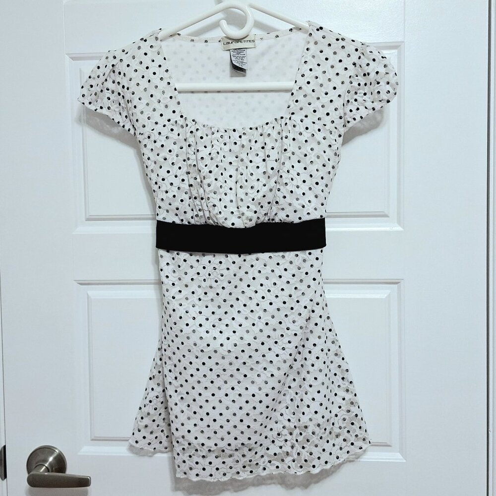 Polka Dot Women's Top with Black Accents
